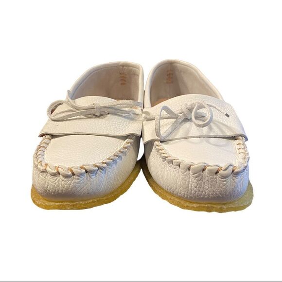 NEW J. Crew Soft Ivory Unlined Leather Women's Slip-on Moccasins Loafers 11 - Picture 4 of 6